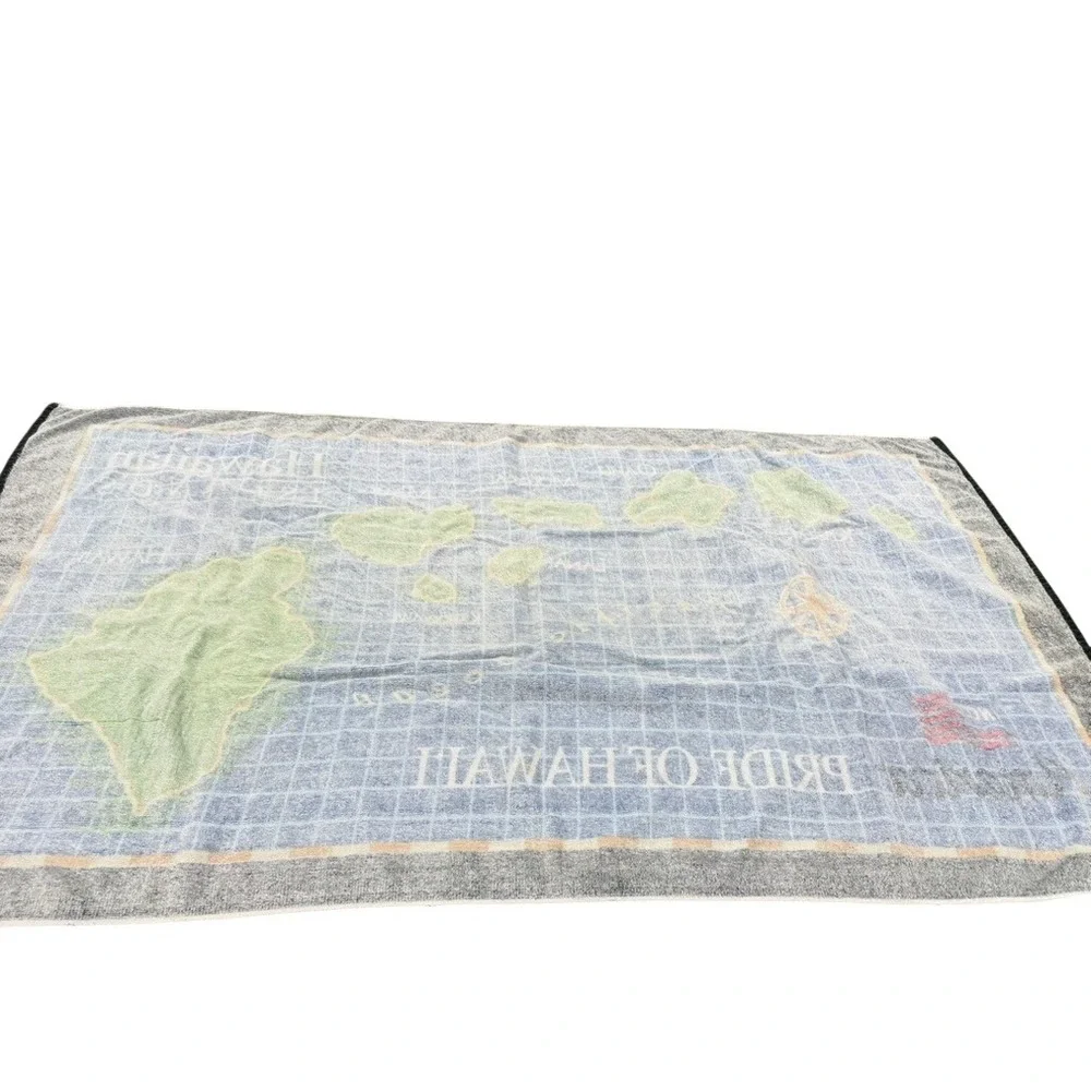 2 NCL America Pride‎ of Hawaii Beach Towel Map Hawaiian Islands Blue 53x28